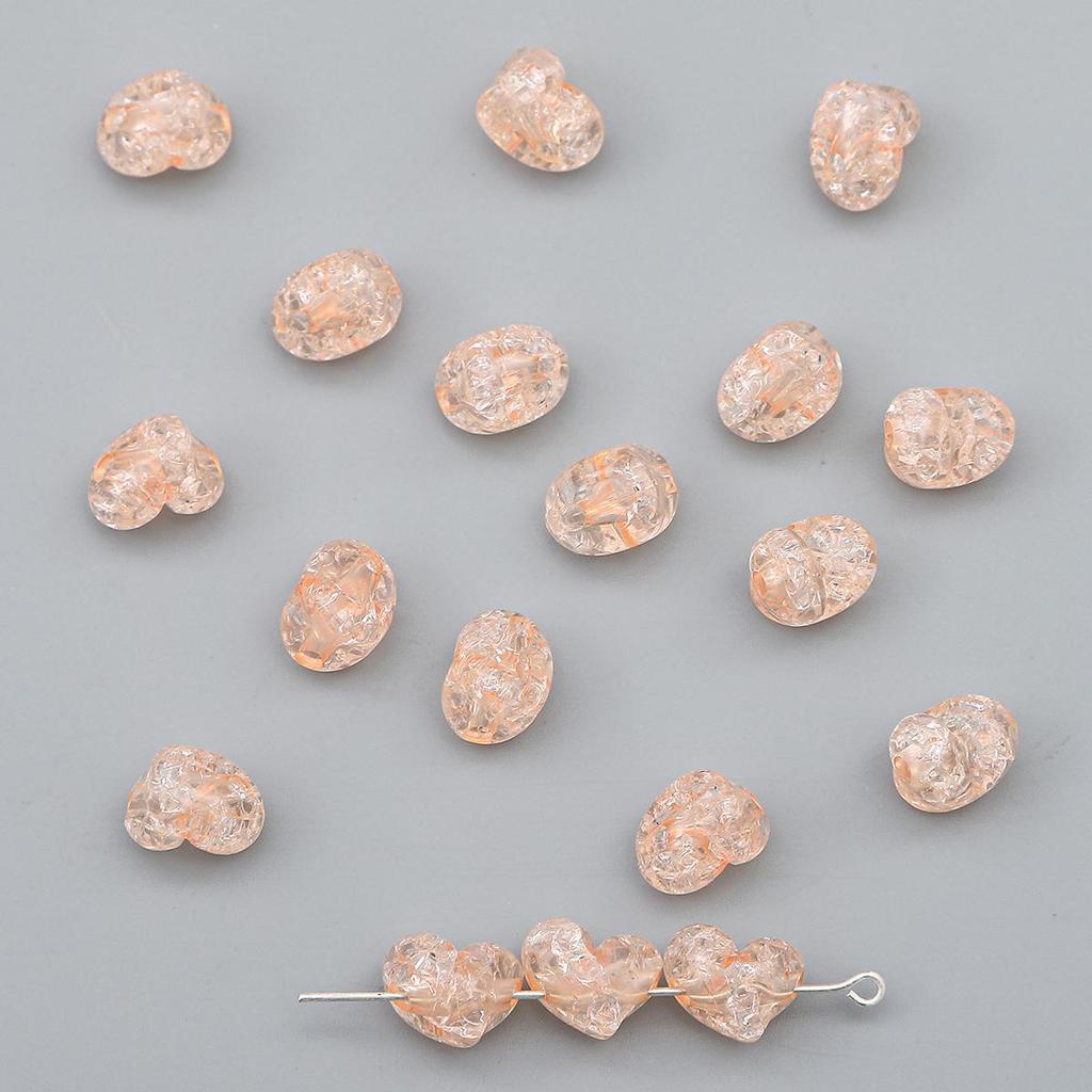 55/70Pcs Plastic Acrylic Heart Beads Fashion Loose Spacer Beads for Jewelry Making DIY Hairpin Earring Necklace Handmade