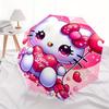 Hello Kitty,Valentine's Day Automatic Folding Umbrella-Simple 8-Rib Design, Bright Cartoon Pattern, Durable Iron Frame, Suitable For Travel,