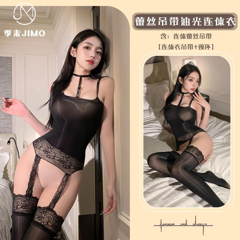 Сексуальное белье Endis D сексуальный маслянистый слинг на шею маслянистые однотонные контрастные чулки-слинги до колен