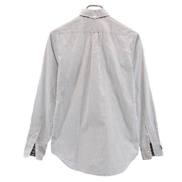 Psycho Bunny Сделано в Японии Рубашка с длинным рукавом на пуговицах в полоску Мужская Б/У