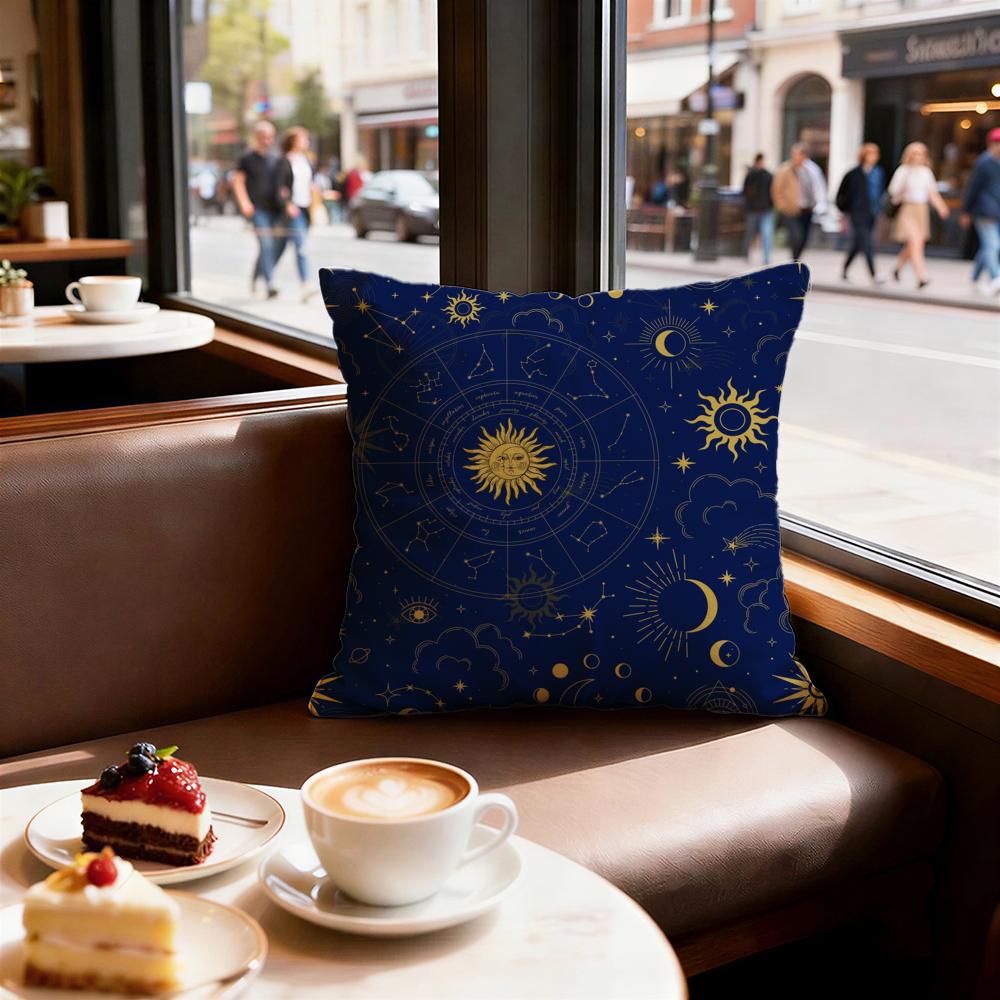 Constellation Pattern Cushion Cover Set of Decorative Short Plush Pillow Covers for Sofa Soft Cushion Case x cm
