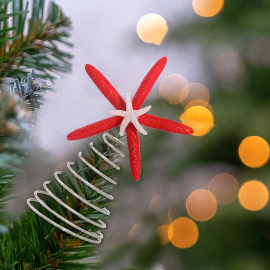 Starfish Christmas Tree Topper Starfish Decoration with Metal Spiral Wire