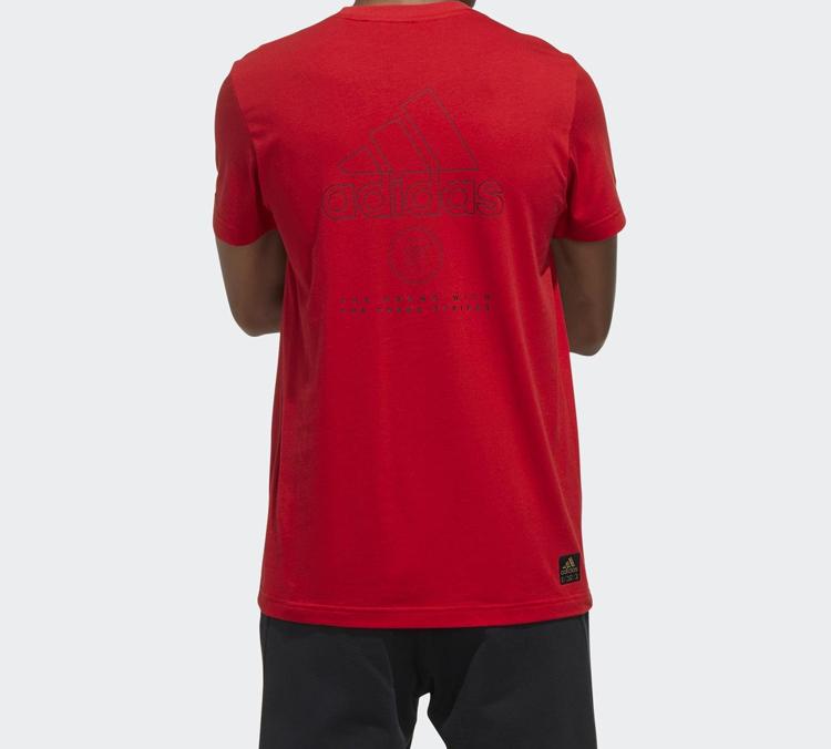 adidas Футболки Мужские Светло-алый Круглый вырез Умеренный Прямой крой FU6220