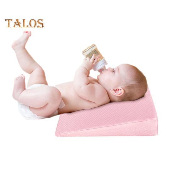 Подушка для сна младенца, пена с эффектом памяти, клиновидная подушка для грудного вскармливания, антирефлюксная подушка для младенцев с чехлом на молнии для мальчиков и девочек, детская кровать
