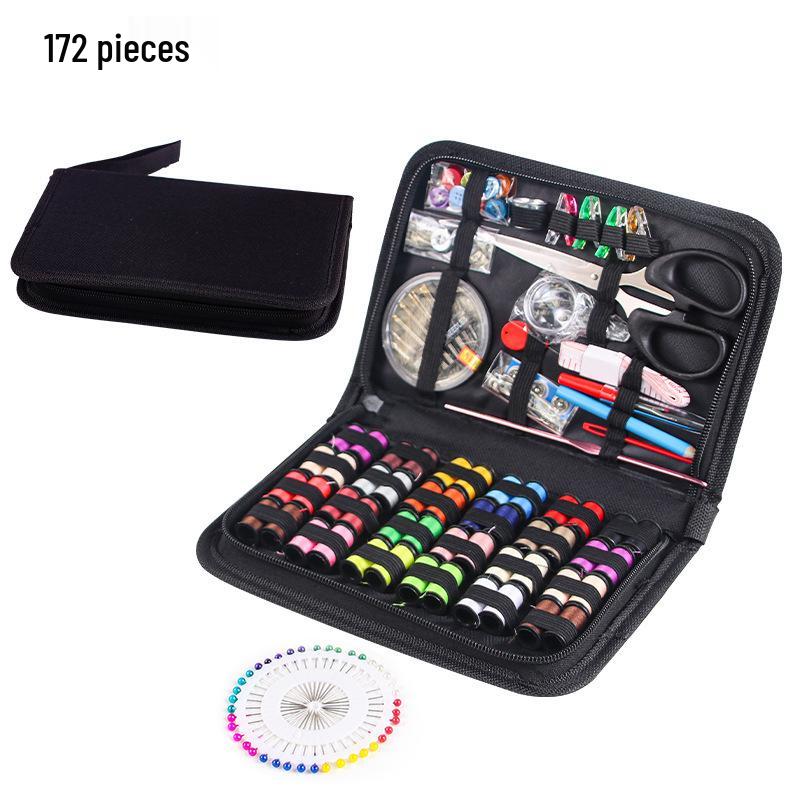 Portable Needle and Thread Set for Home Sewing and Mending – Includes Stitching Method Book and Case