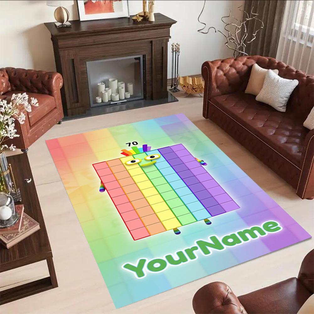 Numberblocks Customize Text Floor Rug Office Rug Design for Living Rooms Dining Room Study room Playrooms Antislip Carpet Anime Office Decor