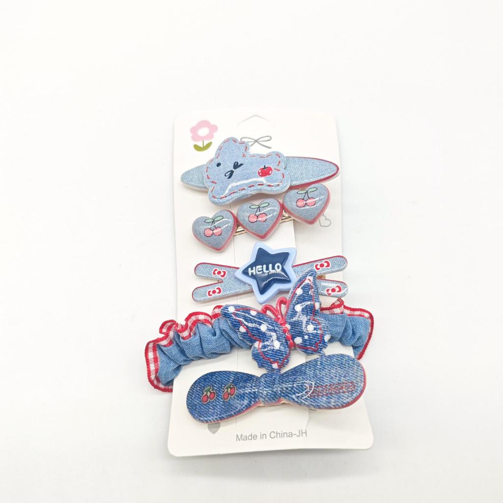 Denim Blue Kids' Korean Bow Hair Clip