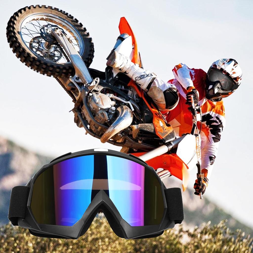 ATV Dirt Bike 2-Pack Motorcycle Motocross Goggles For Men Women MX Riding UTV Helmet Offroad Goggles, UV400 Anti-Scratch Fog Dustproof For Adults