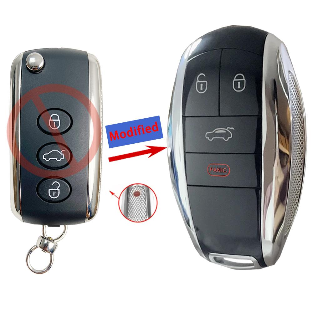 Yocasty Складной корпус ключа с пультом ДУ Брелок 3 кнопки Для Bentley Continental Gt Flying Spur 2005- Kr55Wk45032