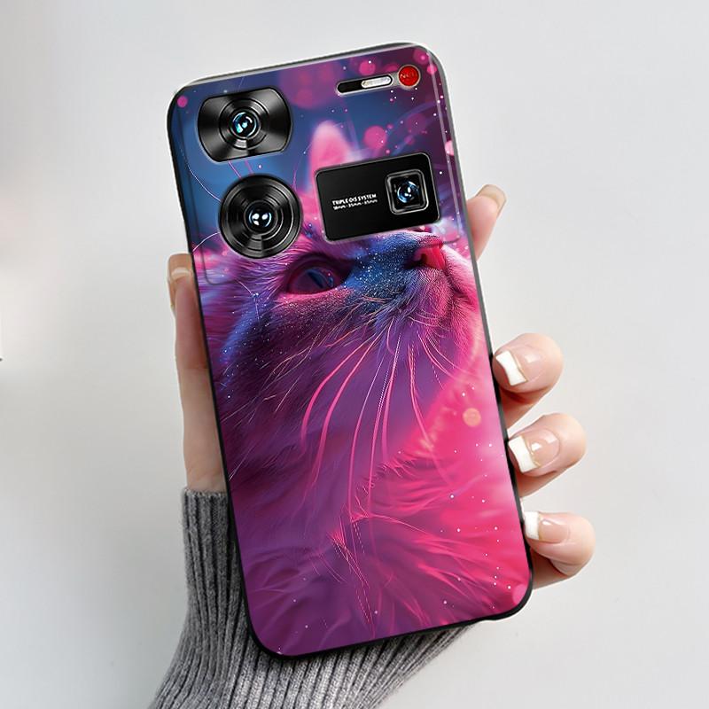 Милый Чехол Для ZTE Nubia Z60 Ultra 5G Capa Fundas Печатный Корпус Защитная Задняя Крышка Мягкий Силикон Мультяшный Черный Корпус Coque