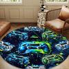 Colorful Gaming Controller Round Rug for Livingroom,Bedroom, Palyroom, Chair Rug, Area rug, Circle Carpet, Large Size Fan Christmas gift