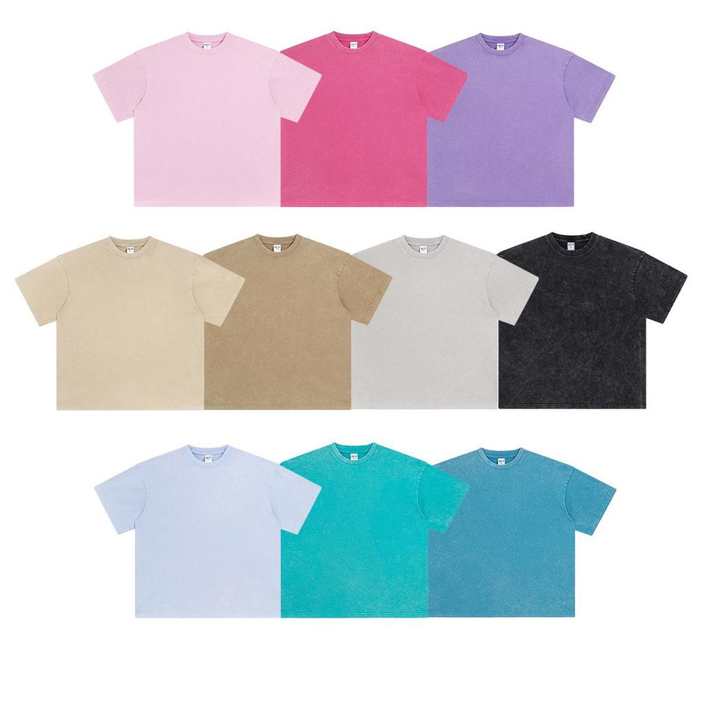 ARTIE Men's 2024 Summer 325g Batik Washed Distressed Retro T-Shirt - American Fashion Short Sleeve