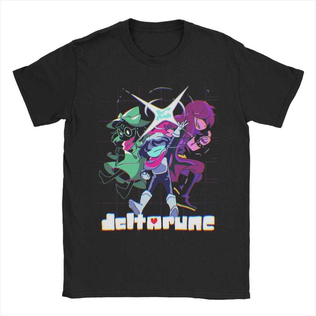 Deltarune Глава Сьюзи Крис Смелая Поза Действия Футболка для Унисекс Женщин Графическая Печать Футболки Хлопковая Одежда