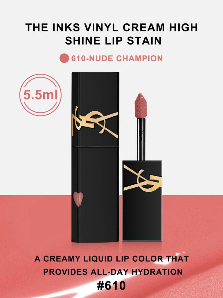 Yves Saint Laurent The Inks Vinyl Cream High Shine Lip Stain #610-Nude Champion - 0,18 жидких унций/5,5 мл