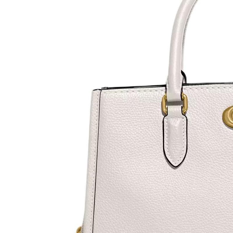 Coach Brooke 27 Logo Leather Tote Bag Women Tote Bags White CE732-B4HA