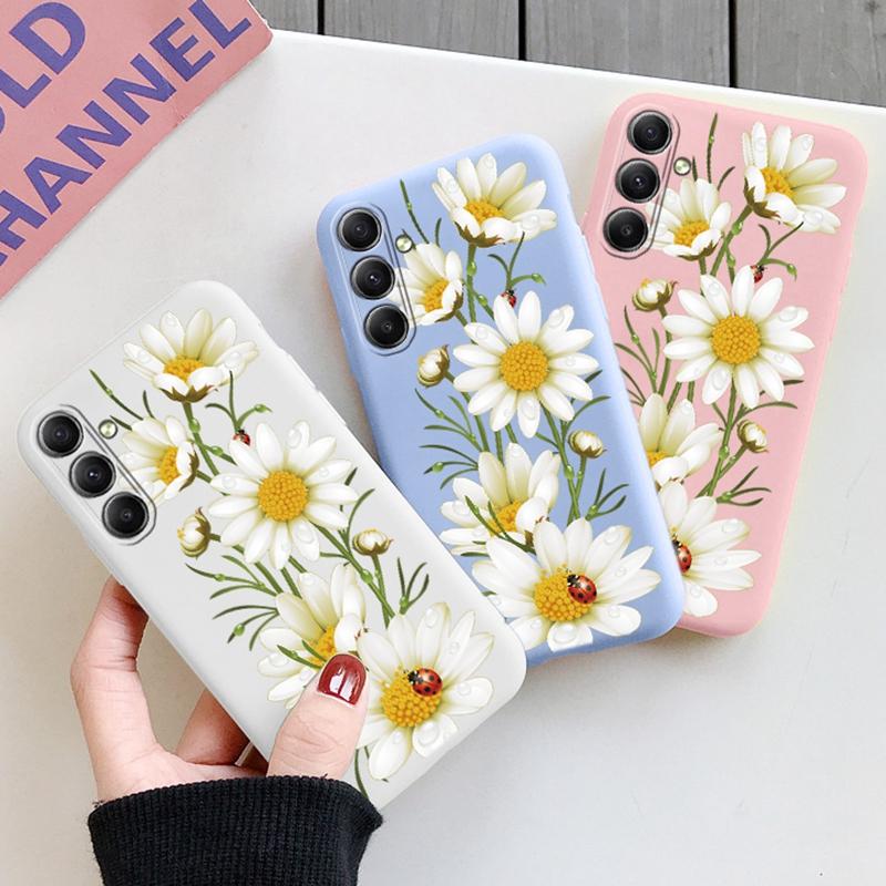 Мягкий силиконовый чехол с цветочным узором Galsang для Samsung M35 A35 Xiaomi Redmi Note 13 Pro iPhone Huawei Honor Realme Camera Защитный противоударный чехол