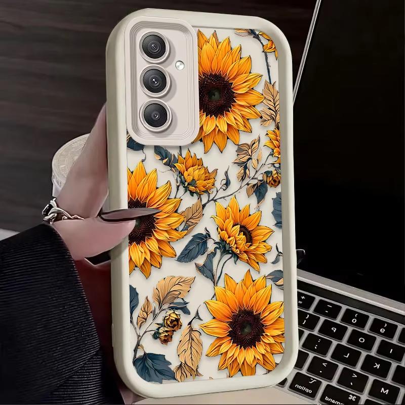 Чехол-картина маслом с подсолнухами для Samsung Galaxy S25 S24 S23 Ultra S22 Plus S21 FE S20 A55 A54 A15 A35 Ударопрочный чехол
