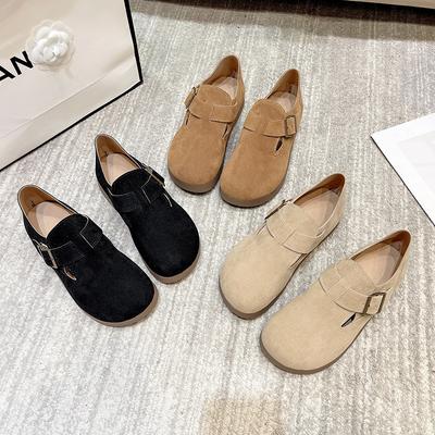 Мода 2025 Весна и Осень Повседневная Мода Пробковые Лоферы Меховые Слипоны Мюли с Пряжкой Плоские Удобные Кроссовки Zapatillas De Mujer