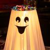 Decorative Candy Dish for Home Halloween Ghost Bowl Stand with Remote Control, Large LED Lighted Festive Cute Holder Front Door Porch Outdoor