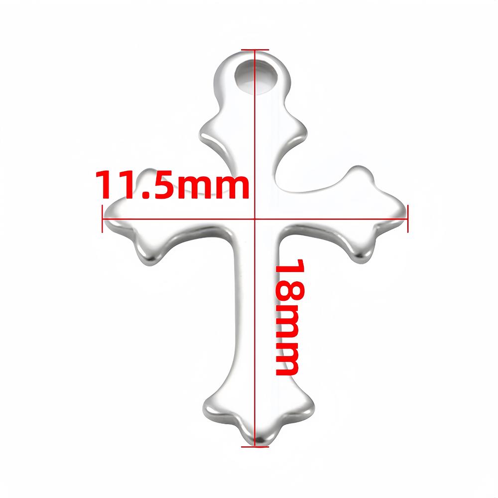 20pcs Stainless Steel Charm Cross Pendants for DIY Necklace Earrings Bracelet Jewelry Making Hip Hop Crosses Pendant Accessories