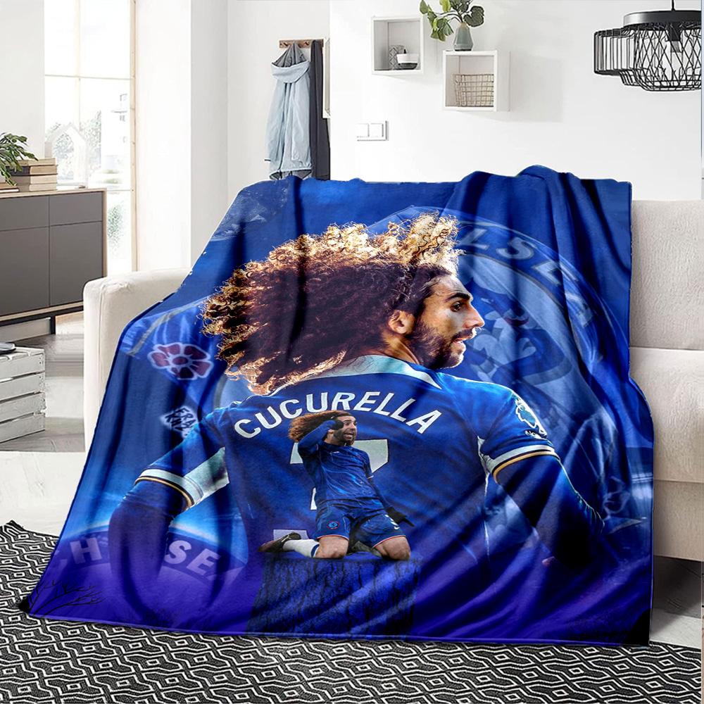 Chelsea Fc Football Player Blanket Warmthful Decor Great for Livingroom Office Seaside for All Occasions Stylish Decor
