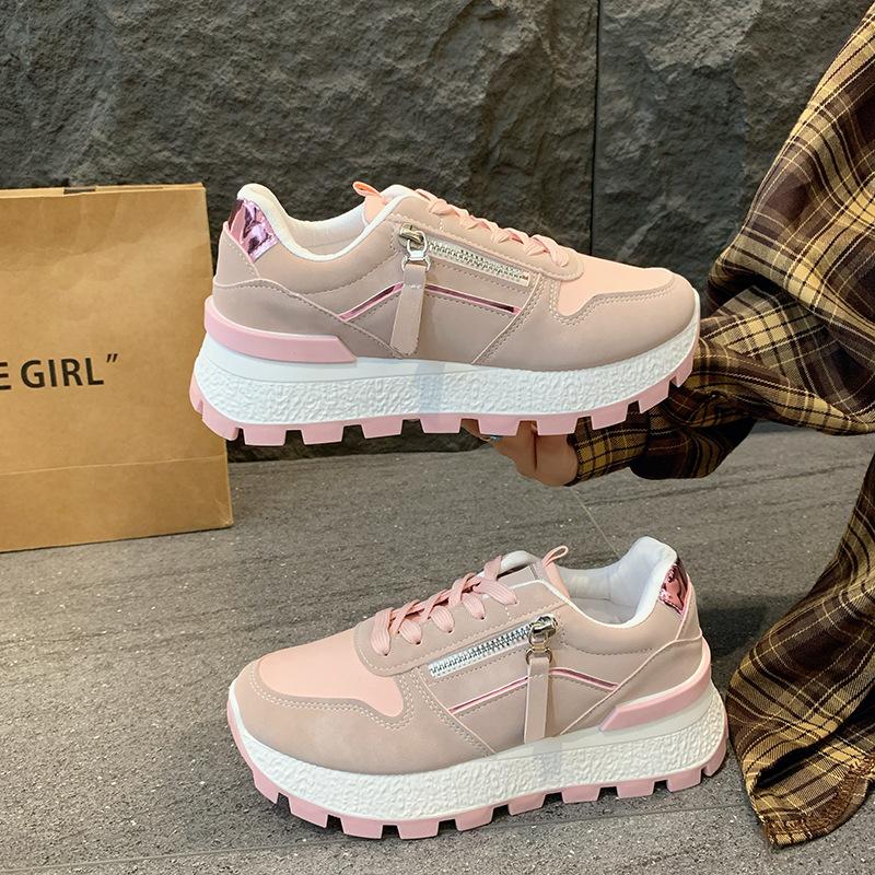 Женские кроссовки, легкие беговые кроссовки, весна, новые дышащие кожаные кроссовки на платформе, обувь Форреста Гампа, модная повседневная обувь для пап