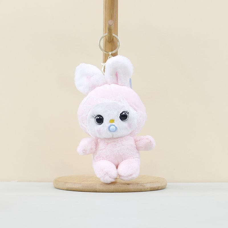 Cute Cartoon Bunny Plush Doll Soft Material Charming Keychain Gift Accessory