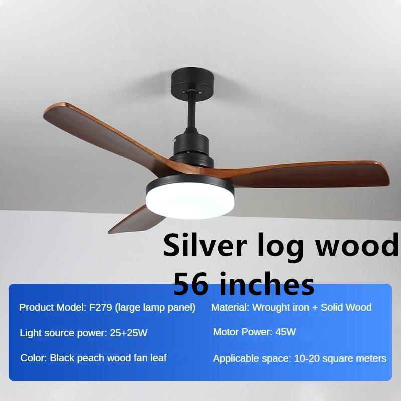 45 Вт бытовой интеллектуальный регулируемый частотный электрический вентилятор для гостиной, светильник из цельного дерева, ретро-вентилятор для ресторана, полный спектр