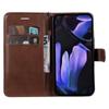 For Google Pixel 9a Case Solid Color Leather Mobile Cover Wallet Stand with Strap