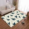 Shark Fin Pattern Area Rug, Minimalist Style, Blue and White Design Suitable for Use As an Anti-slip for Living Room Bedroom Sofas