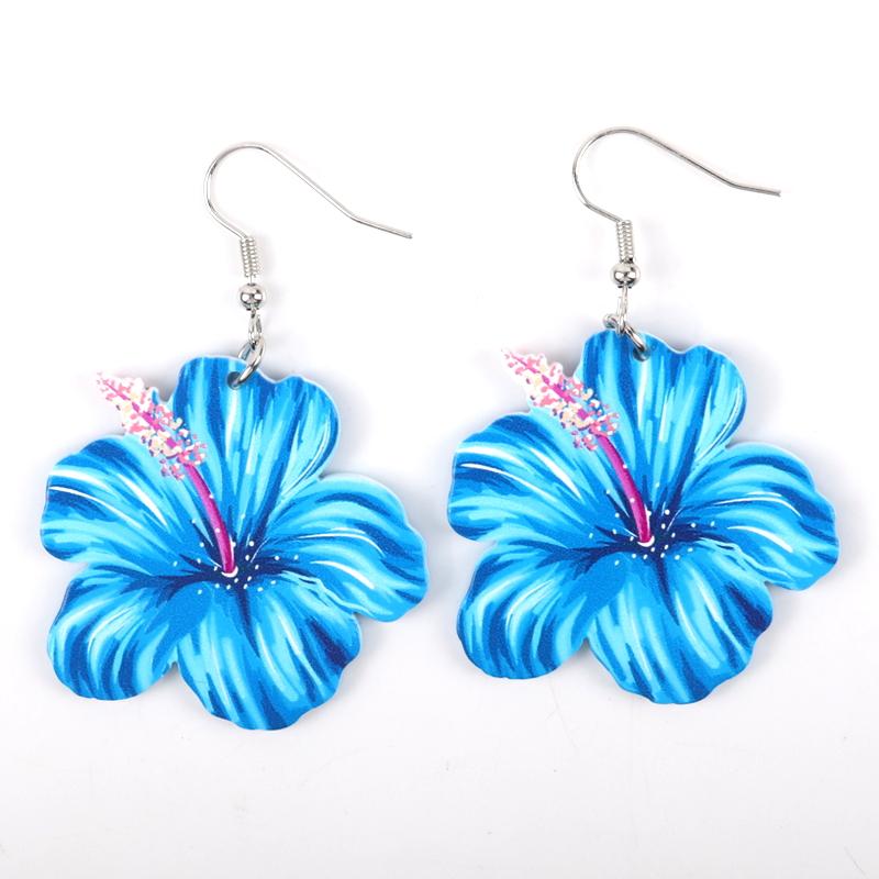 2026 Colorful Oil Painting Flower Acrylic Statement Earrings for Women New Trendy Plant Drop Dangle Earring Party Jewelry Gift