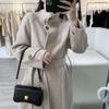 Шерстяное двухстороннее шерстяное пальто модный дизайн темперамент лацкан классическое шерстяное пальто для женщин