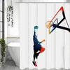 Занавеска для душа Junior Shooter Basketball, Декоративная занавеска для ванной комнаты, Водонепроницаемая занавеска для душа с крючками