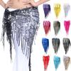 1Pc Hip Scarf Fashion Mesh Hip Scarf Dance Accessory Sequin Belt Decoration Sequin Tassel Scarf Belt Stage Wear Belt Jewelry