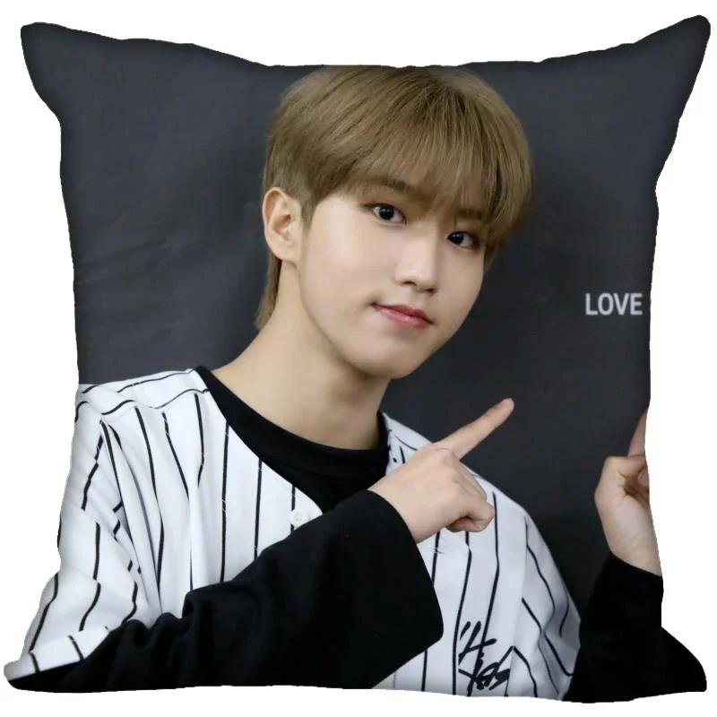 Новая наволочка KPOP с Ханом Джисоном для спальни, дома, офиса, декоративная наволочка, квадратная, на молнии, 45X45 см, сатиновая, мягкая, не выцветает