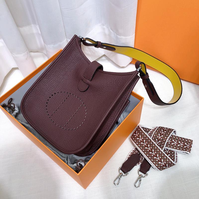 Сумка Evelyn из коровьей кожи первого слоя, женская сумка из натуральной кожи, сумка-ведро с узором личи, мини-повседневная на плечо/кроссбоди