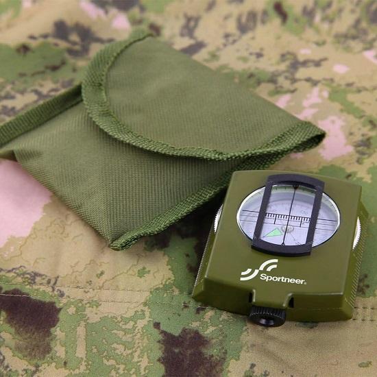 Компас, высокоточный водонепроницаемый военный компас с сумкой для переноски, линзовый прицел и виброустойчивый компас для кемпинга и пешего туризма