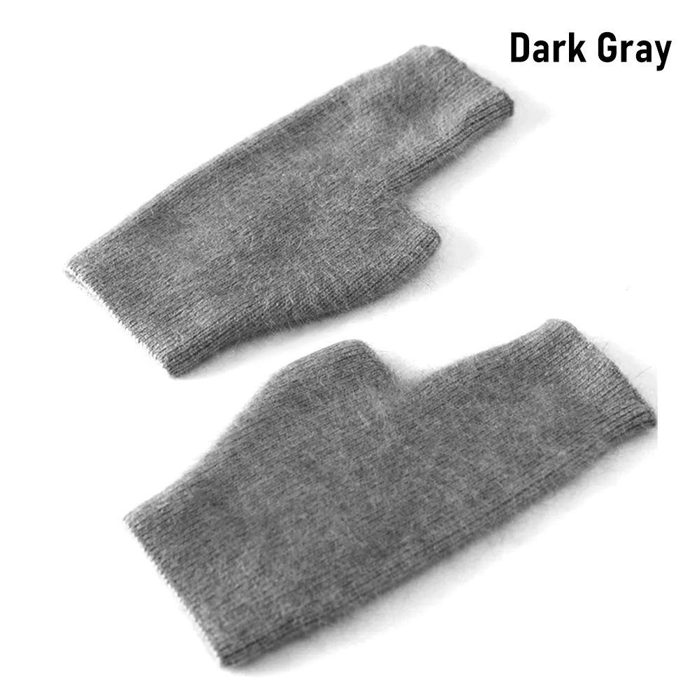 Wool Knitted Wool Glove Exposed Finger Wrist Gloves Protable Mink Cashmere Gloves  Winter