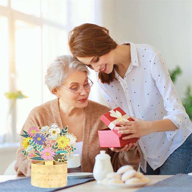 Креативная 3d всплывающая открытка-букет G Craft Поздравительные открытки Подарок на День матери День святого Валентина День рождения Годовщина Бумажный холдинг