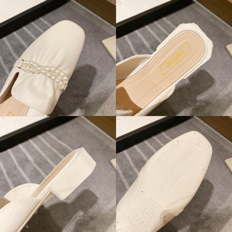 Корейская версия модных полутапочек, женская летняя верхняя одежда, ленивые одиночные туфли Baotou, универсальные женские летние тапочки без шнуровки