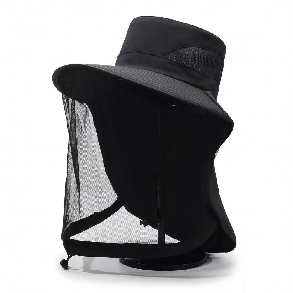 Foldable Net Cover Fisherman Hat Wide Brim Sun Protection Hat Breathable Bee Mosquito Hat Fishing