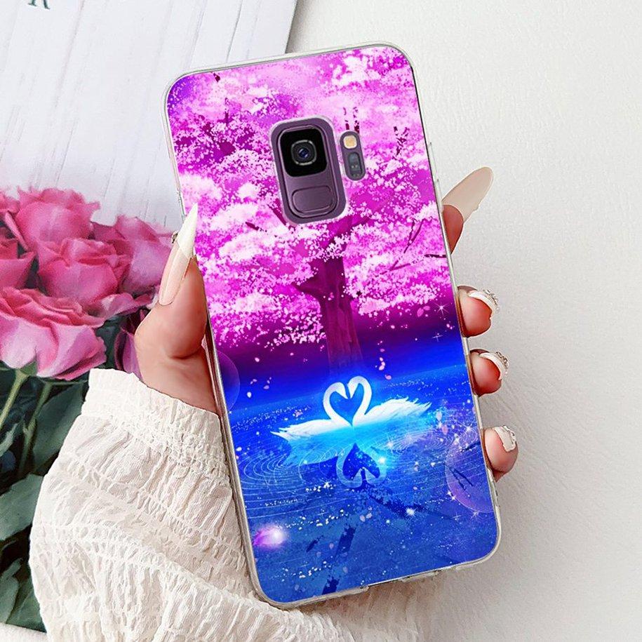 Чехол для Samsung Galaxy S9 SM-G960F Чехол Модный Цветок Мягкий Тонкий Задняя Крышка Для Samsung S9 Plus S 9 GalaxyS9 S9+ SM-G965F Capa