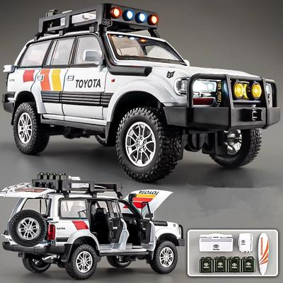 Новая 1/24 Toyota Land Cruiser LC80 литая модель автомобиля из металла внедорожники модель автомобиля звуковая и световая имитация детская игрушка подарок
