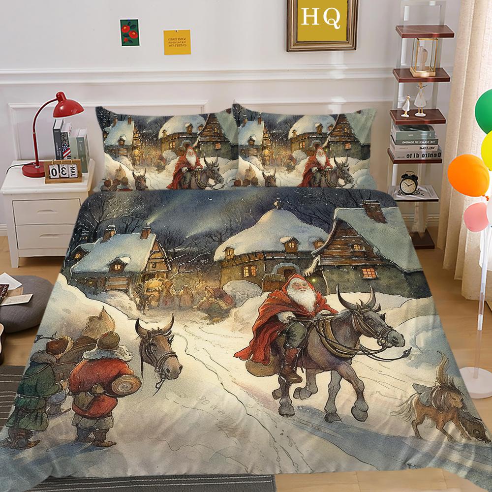 Модное рождественское одеяло с принтом размера «king-size», комплект высококачественного полиэстера для подростков, детей, домашнее постельное белье