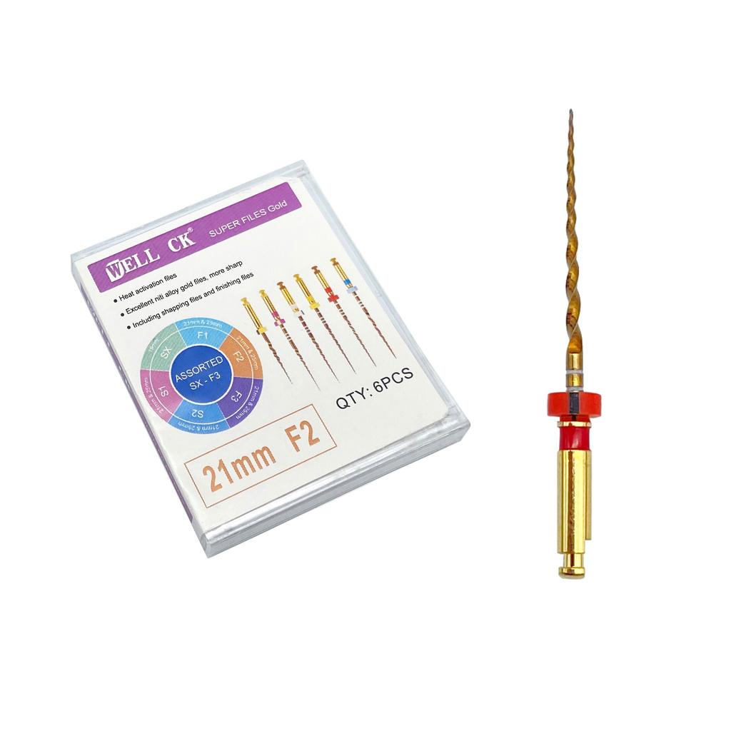 Зубной файл корневого канала, золотые эндодонтические суперфайлы, золотые эндодонтические файлы, 25 мм, никель-титан
