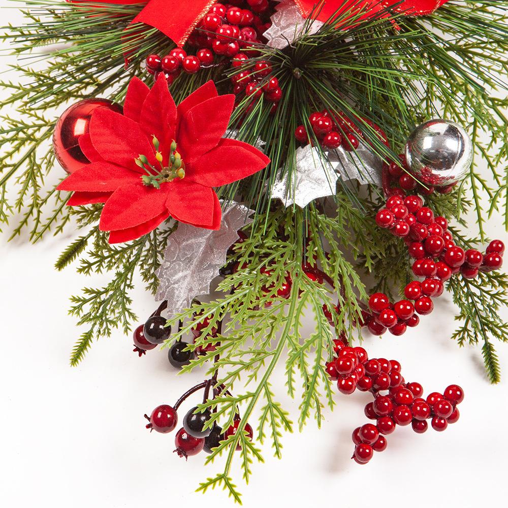 Christmas Staircase Wreath Floor Hanging Bow Pendant Decoration Christmas Nordic Home Style