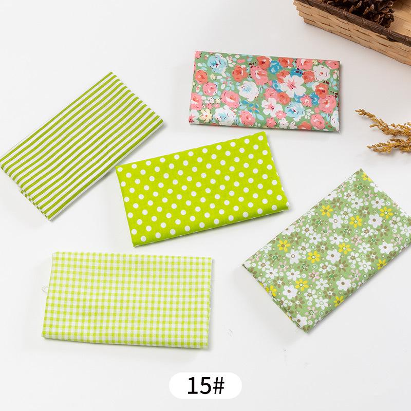 5pcs / Lot Printed Patchwork Cotton Fabric Doll Handmade Accessories Floral Fabrics for DIY