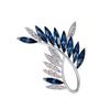 Elegant Leaves Shape Brooch Sparking Faux Crystal Rhinestone Inlaid Pin Suit Lapel Dress Badge Outfit Accessories