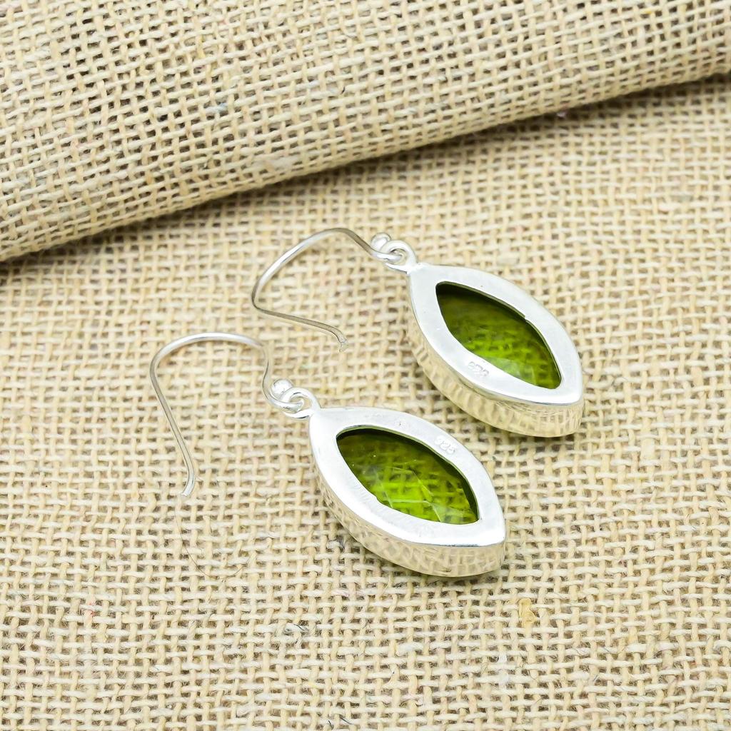 Серьги из стерлингового серебра 925 пробы с драгоценным камнем перидот ручной работы для свадебного подарка