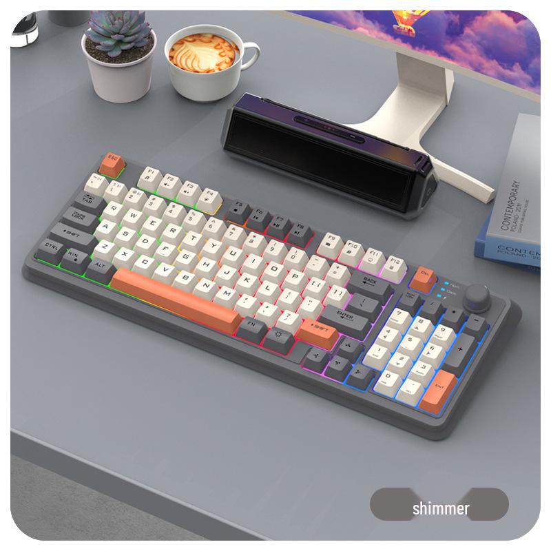 Xuan Yinhu K94 Двухрежимная беспроводная игровая клавиатура Bluetooth Rainbow